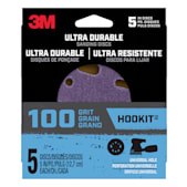 3M 100 Grit Ultra Durable 5 in Power Sanding Discs - 5 Pk