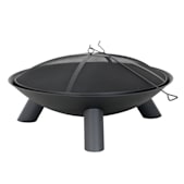 35 in Black Round Cast-Iron Wood-Burning Fire Pit
