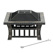 30 in Square Tile Tabletop Wood-Burning Fire Pit