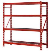 Muscle Rack Red 4 Shelf Heavy-Duty Welded Storage Rack