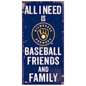 Fan Creations Milwaukee Brewers Baseball, Friends & Family Distressed Sign