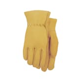Midwest Quality Gloves Men's Tan Top Grain Leather Hemmed Cuff Gloves
