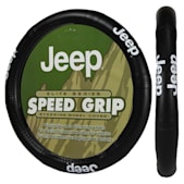 Plasticolor Elite Series Speed Grip Black Steering Wheel Cover w/ Jeep Logo
