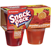 SNACK PACK 3.25 oz Individual Strawberry & Orange Juicy Gels - 4 Pk