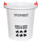 Tuff Stuff 12 gal/50 lb White Heavy-Duty Feed & Seed Storage Drum w/ Locking Lid