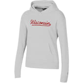 Under Armour Women's Wisconsin Badgers Silver Heather Team Graphic Long Sleeve Hoodie