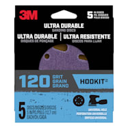 3M 120 Grit Ultra Durable 5 in Power Sanding Discs - 5 Pk