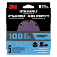 3M 100 Grit Ultra Durable 5 in Power Sanding Discs - 5 Pk