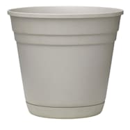 Southern Patio Taupe Riverland Planter w/ Attached Saucer