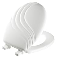 Mayfair Round Molded Wood Swirl-Design Toilet Seat - White