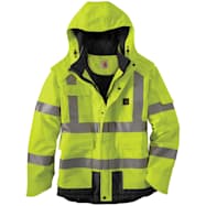 Men's Sherwood Brite Lime Class 3 High-Visibility Hooded Full Zip/Snap Jacket