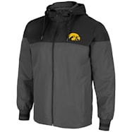  Men's Iowa Hawkeyes Game Night Relaxed Fit Team Graphic Full Zip Long Sleeve Jacket