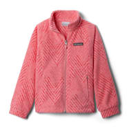 Columbia Girls' Benton Springs II Pink Orchid/Chevron Printed Full Zip Fleece Jacket
