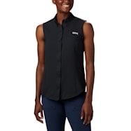 Columbia PFG Women's PFG Tamiami II Black Regular Fit Snap Front Sleeveless Shirt