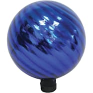 10 in Blue Chrome Swirl Glass Gazing Ball