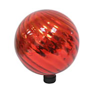  10 in Red Chrome Swirl Glass Gazing Ball