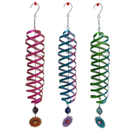  17 in Metal Hanging Wind Spinner w/ Spiraled Bands - Assorted
