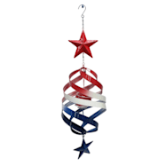  21 in Metal Hanging Spiral Wind Spinner w/ Red Star