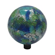  10 in Blue/Green Foil Shatter Mosaic Glass Gazing Ball