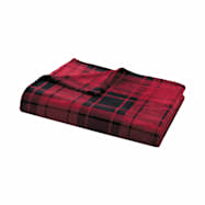 True North Single Layer Microlight Red Plaid Throw Blanket
