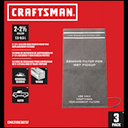 CRAFTSMAN 2-2.5 gal Dust Collection Bags - 3 Pk