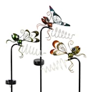 Solar Dragonfly/Butterfly Spiral Tail Metal Garden Stake - Assorted