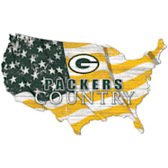 Green Bay Packers Distressed USA Silhouette Team Sign