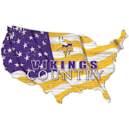 Minnesota Vikings Distressed USA Silhouette Team Sign
