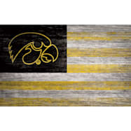 Fan Creations Iowa Hawkeyes Distressed Flag Sign