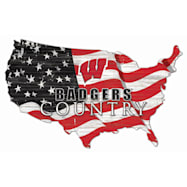 Fan Creations Wisconsin Badgers Distressed USA Silhouette Team Sign