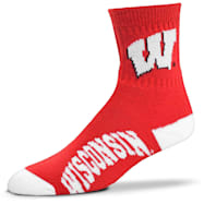 FBF Originals Adult Wisconsin Badgers Team Colored Quarter Crew Socks