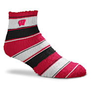 FBF Originals Adult Wisconsin Badgers Skip Stripe Fuzzy Socks