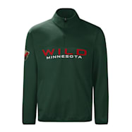  Men's Minnesota Wild Shot Clock Green Team Logo 1/2 Zip Long Sleeve Pullover