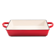 Crock-Pot 13 in Scarlet Red Artisan Enameled Cast Iron Lasagna Pan