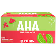 AHA 12 oz Lime + Watermelon Sparkling Water - 8 Pk