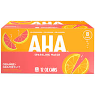 AHA 12 oz Orange + Grapefruit Sparkling Water - 8 Pk