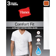 Hanes Men's Comfort Fit White V-Neck Short Sleeve T-Shirts - 3 Pk