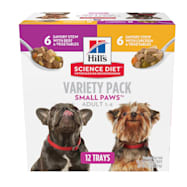 Hill's Science Diet Adult Small Paws Savory Stew Trays Dog Food Variety Pack - 12 Pk