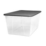 Homz 90 qt Clear/Gray Snaplock Storage Container