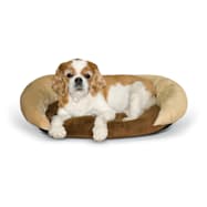 K&H Pet Products Self-Warming Bolster Bed - Chocolate/Tan
