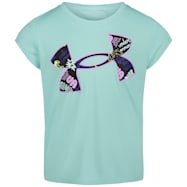 Little Girls' Tile Blue/Pacific Purple Big Logo Graphic Crew Neck Short Sleeve T-Shirt