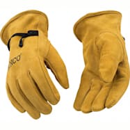 Kinco Men's Brown Adjustable Wrist Full Suede Cowhide Gloves