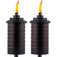 TIKI Brand 65 in Black & Orange Easy Install Convertible Metal Torch - 2 Pk