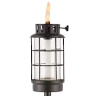 TIKI Brand 65 in Easy Install Black DLX Glass Metal Lantern Torch