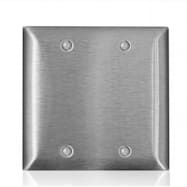 Leviton Two-Gang Stainless Steel Blank Wall Plate