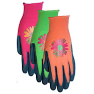 Midwest Quality Gloves Ladies' Stretch Rubber Coated Palm Gloves Assorted