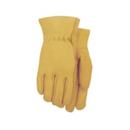 Midwest Quality Gloves Men's Tan Top Grain Leather Hemmed Cuff Gloves