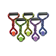 Multipet Nuts for Knots 20 in Rope Tug w/ Tennis Ball Dog Toy - Assorted