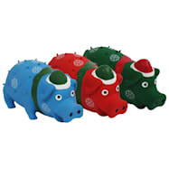 9 in Globlets Holiday Latex Pig w/Santa Hat & Snowflakes Dog Toys - Assorted