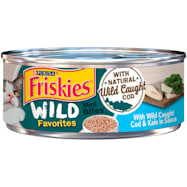 Purina Friskies Wild Favorites Mini Bites w/ Natural Wild Caught Cod & Kale in Sauce Wet Cat Food